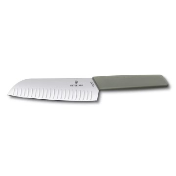 Victorinox - Nóż kuchenny Santoku SWISS MODERN 17 cm zielony