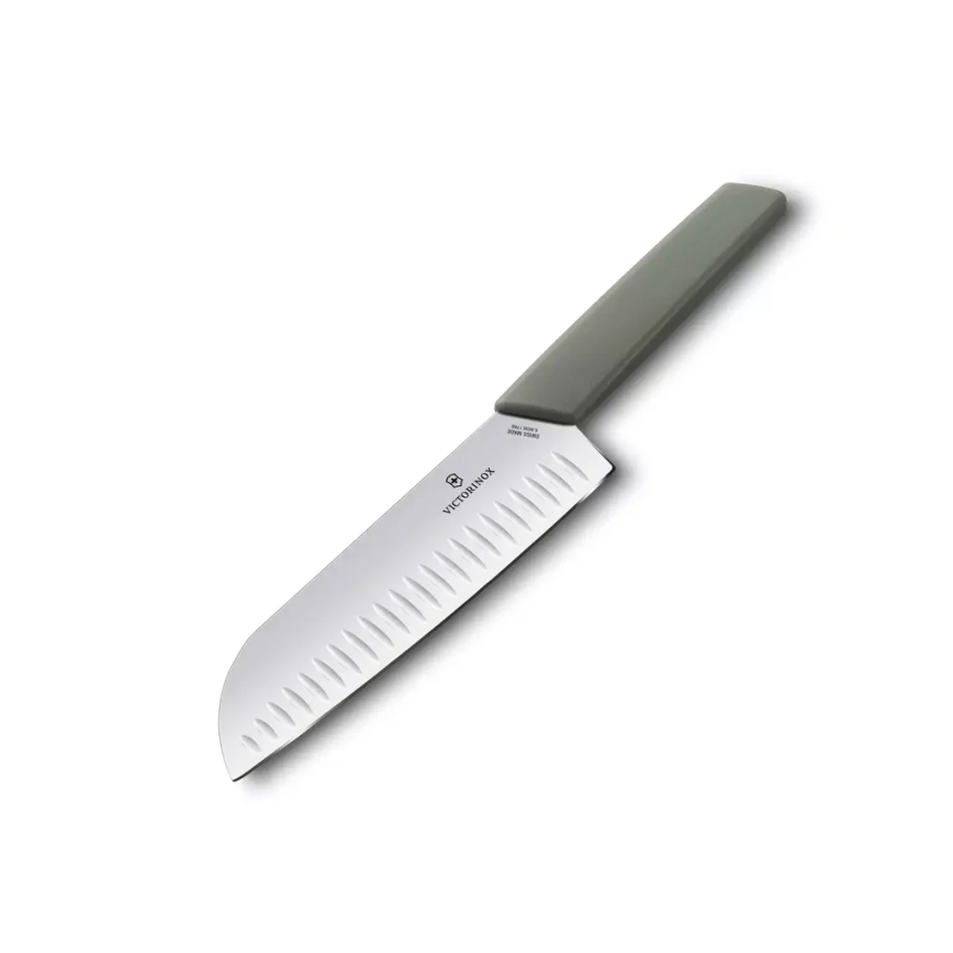 Victorinox - Nóż kuchenny Santoku SWISS MODERN 17 cm zielony