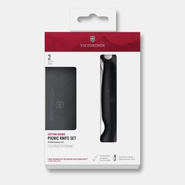 Victorinox - Nóż składany SWISS CLASSIC 11 cm, czarny + deska do krojenia