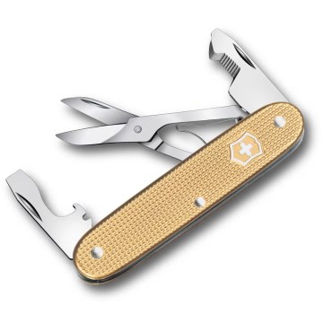 Victorinox - Wielofunkcyjny scyzoryk kieszonkowy COMPANION SLIM ALOX 9,3 cm/6 funkcji złoty