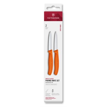 Victorinox - Zestaw 2 noży kuchennych do warzyw SWISS CLASSIC 8 cm, pomarańczowy