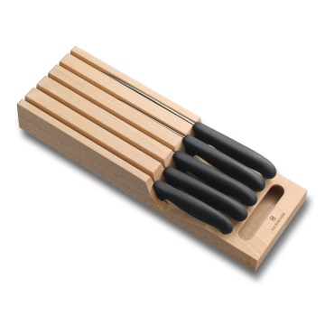 Victorinox - Zestaw 6 noży kuchennych z organizerem, buk/beżowy