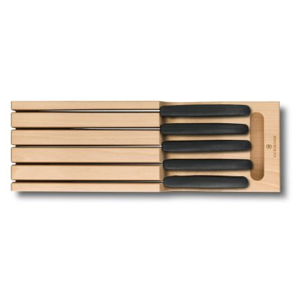 Victorinox - Zestaw 6 noży kuchennych z organizerem, buk/beżowy