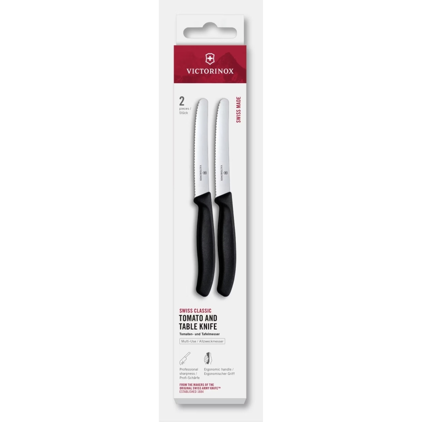 Victorinox - Zestaw kuchennych noży do warzyw SWISS CLASSIC 11 cm, 2 szt., czarny