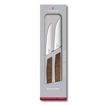 Victorinox - Zestaw noży do steków SWISS MODERN 12 cm, 2 szt., orzech