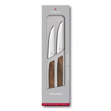 Victorinox - Zestaw noży do steków SWISS MODERN, 12 cm, 2 szt., orzech