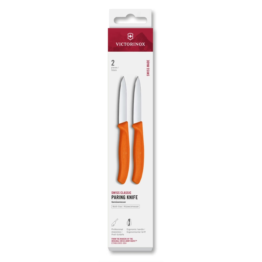 Victorinox - Zestaw noży do warzyw SWISS CLASSIC 8 cm, 2 szt., pomarańczowy
