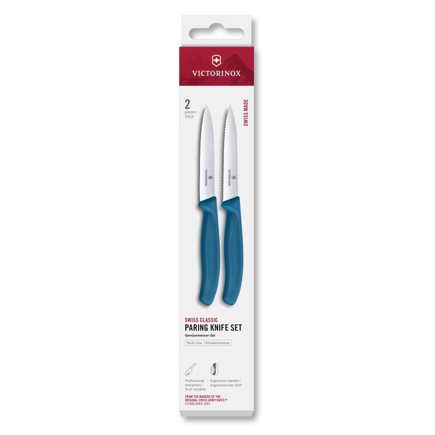 Victorinox - Zestaw noży kuchennych do warzyw SWISS CLASSIC 10 cm, 2 szt., niebieski