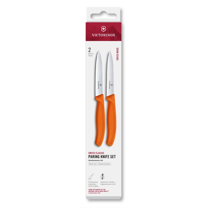 Victorinox - Zestaw noży kuchennych do warzyw SWISS CLASSIC 10 cm 2 szt. pomarańczowy