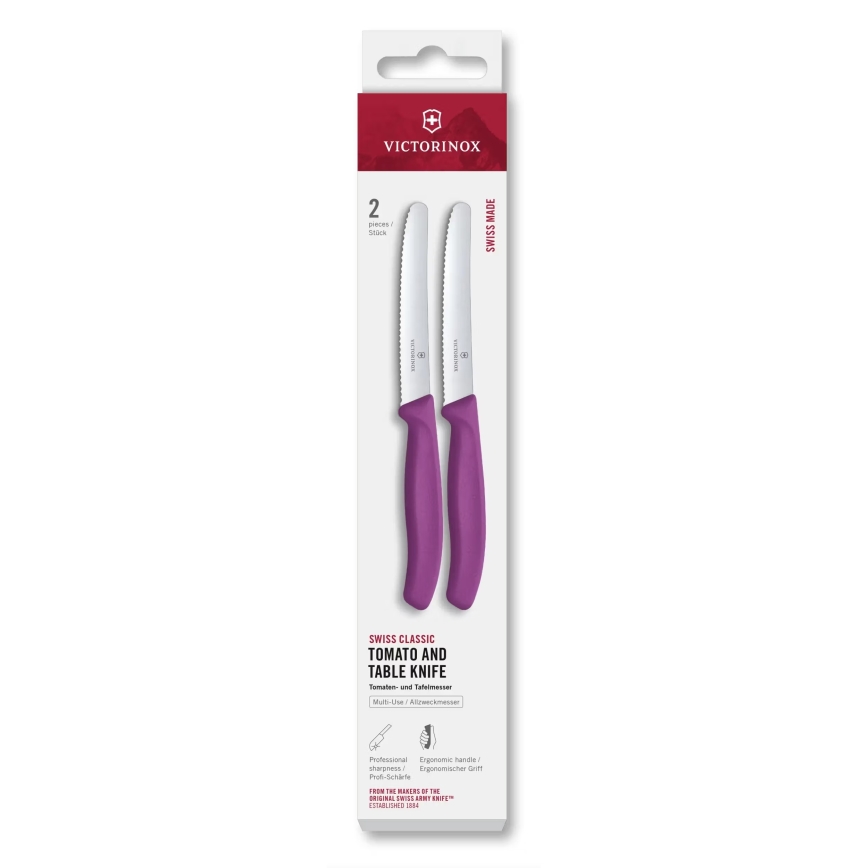 Victorinox - Zestaw noży kuchennych do warzyw SWISS CLASSIC 11 cm 2 szt. fioletowy