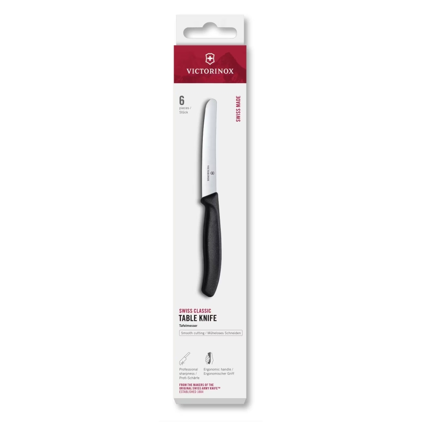 Victorinox - Zestaw noży kuchennych do warzyw SWISS CLASSIC 11 cm, 6 szt., czarny