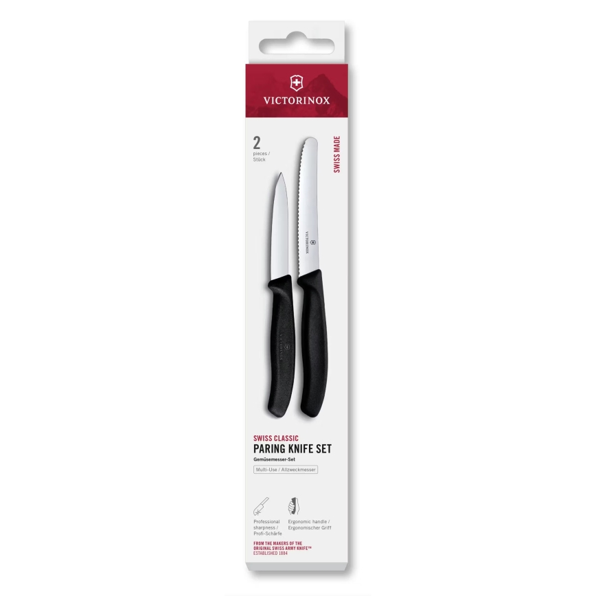 Victorinox - Zestaw noży kuchennych do warzyw SWISS CLASSIC 2 szt. czarny