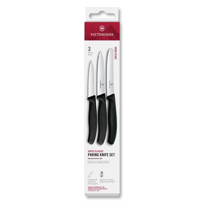 Victorinox - Zestaw noży kuchennych do warzyw SWISS CLASSIC 3 szt. czarny