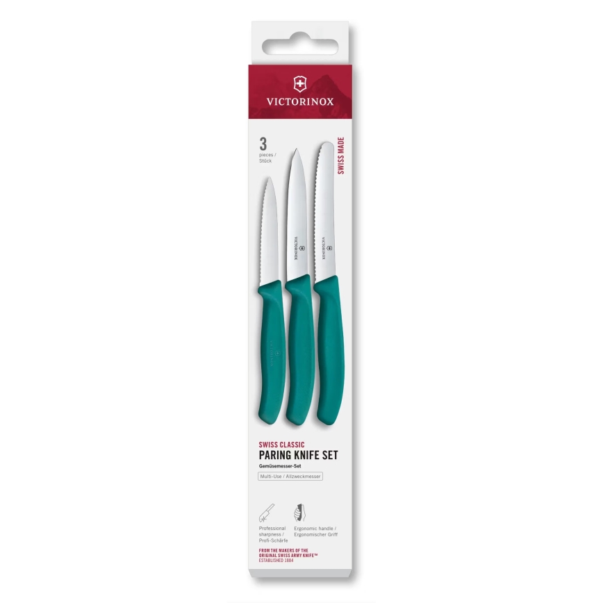 Victorinox - Zestaw noży kuchennych do warzyw SWISS CLASSIC 3 szt. turkusowy