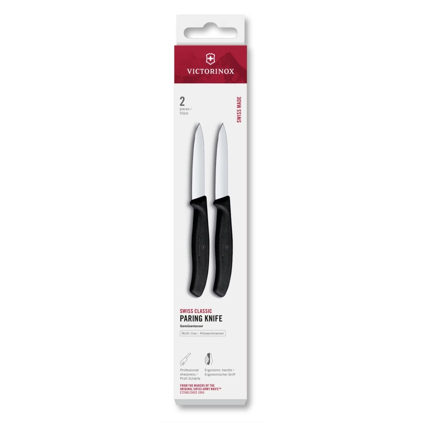 Victorinox - Zestaw noży kuchennych do warzyw SWISS CLASSIC 8 cm 2 szt. czarny