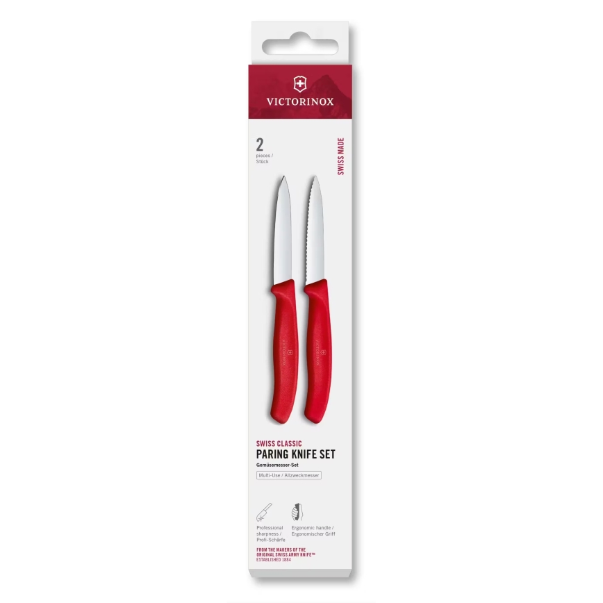 Victorinox - Zestaw noży kuchennych do warzyw SWISS CLASSIC 8 cm 2 szt. czerwony