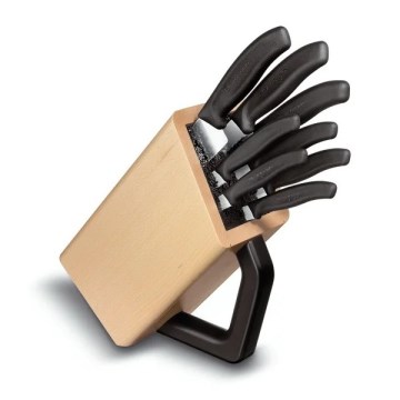 Victorinox - Zestaw noży kuchennych w bloku SWISS CLASSIC, 9 szt., buk/beżowy