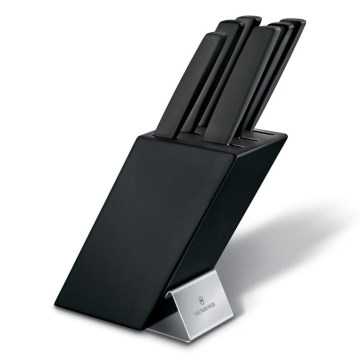 Victorinox - Zestaw noży kuchennych w bloku SWISS MODERN, 7 szt., buk/czarny
