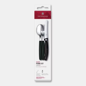 Victorinox - Zestaw sztućców piknikowych SWISS CLASSIC, 3 szt., czarny