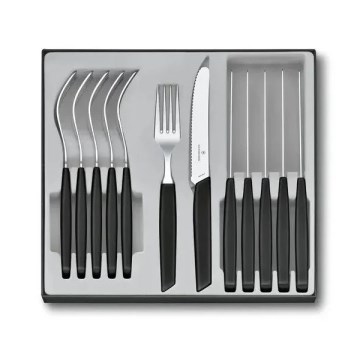 Victorinox - Zestaw sztućców SWISS MODERN, 12-częściowy, czarny
