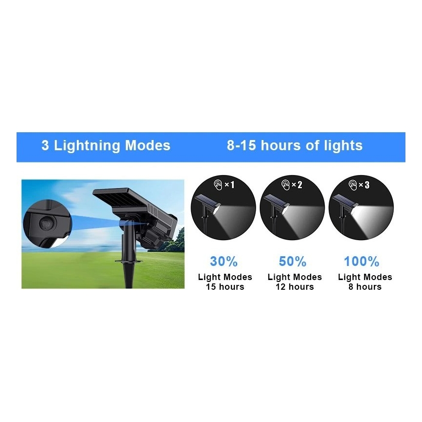 Viking - Lampa solarna LED/1W/3,7V IP65 6000K 2200 mAh