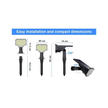 Viking - Lampa solarna LED/1W/3,7V IP65 6000K 2200 mAh