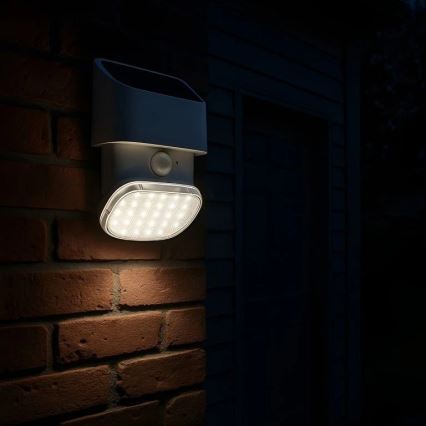 Viking - solarny kinkiet LED z czujnikiem LED/1W/3,7V IP44 3000/4000K 4000 mAh