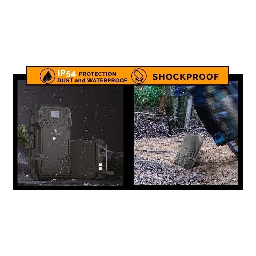 Viking - powerbank z latarką LED, bezprzewodowym ładowaniem i panelem solarnym Power Delivery 22,5W/20000 mAh