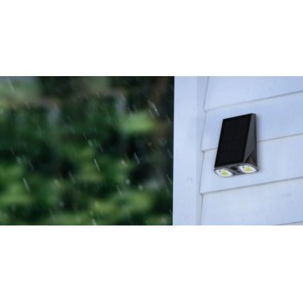 Viking - ściemnialny solarny kinkiet ścienny z czujnikiem LED/1,3W/3,7V IP44 4000K 2000 mAh