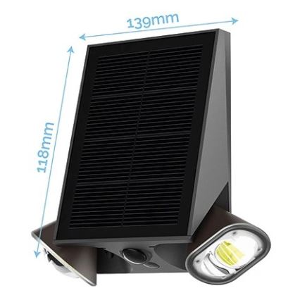 Viking - ściemnialny solarny kinkiet ścienny z czujnikiem LED/1,3W/3,7V IP44 4000K 2000 mAh