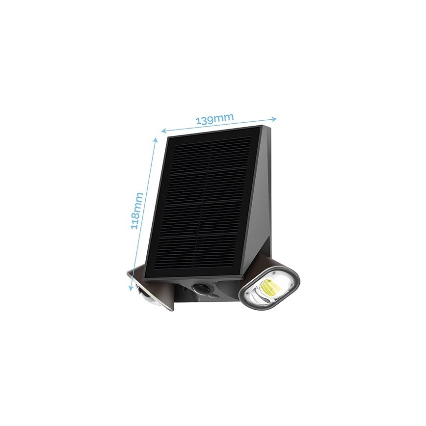Viking - LED ściemnialna solarna oprawa naścienna z elastycznym ramieniem i czujnikiem LED/1,3W/3,7V IP44 4000K 2000 mAh
