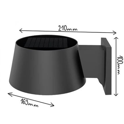 Viking - ściemnialny solarny kinkiet LED z czujnikiem LED/1W/3,7V IP44 4000K 2000 mAh