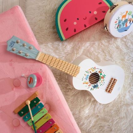 Vilac - Dziecięca drewniana gitara Zwierzęta świata Sarah Betz