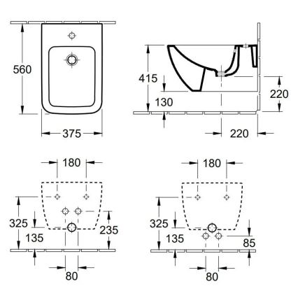Villeroy & Boch 441100R1 - Wiszący bidet VENTICELLO ceramika/biały