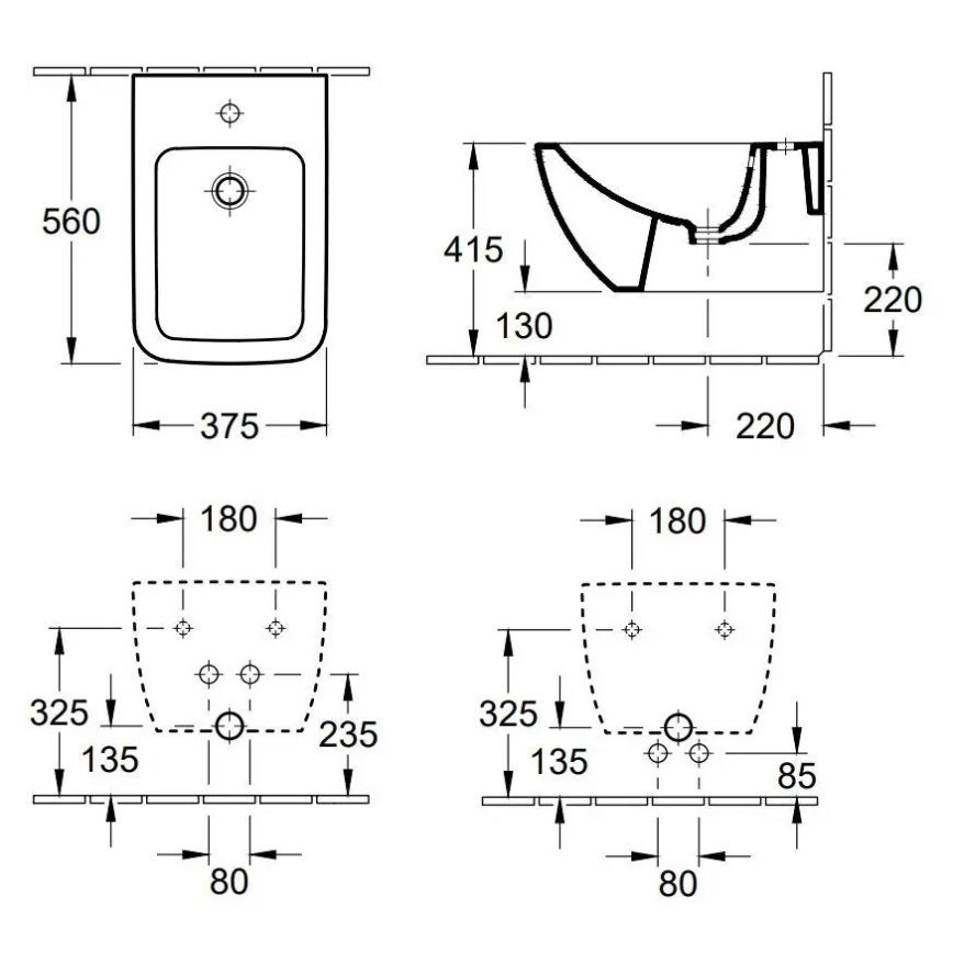Villeroy & Boch 441100R1 - Wiszący bidet VENTICELLO ceramika/biały