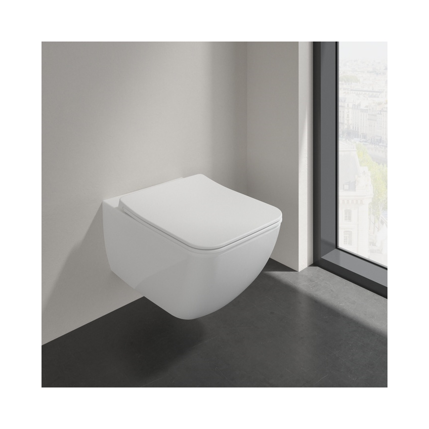 Villeroy & Boch 4611RL01 - Wisząca miska WC z deską sedesową SoftClose VENTICELLO ceramika/biała