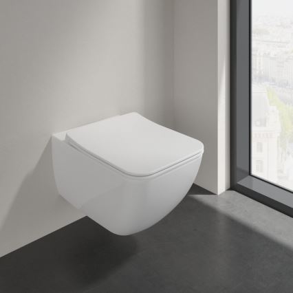 Villeroy & Boch 4611RLR1 - Wisząca miska WC z deską sedesową SoftClose VENTICELLO ceramika/biała