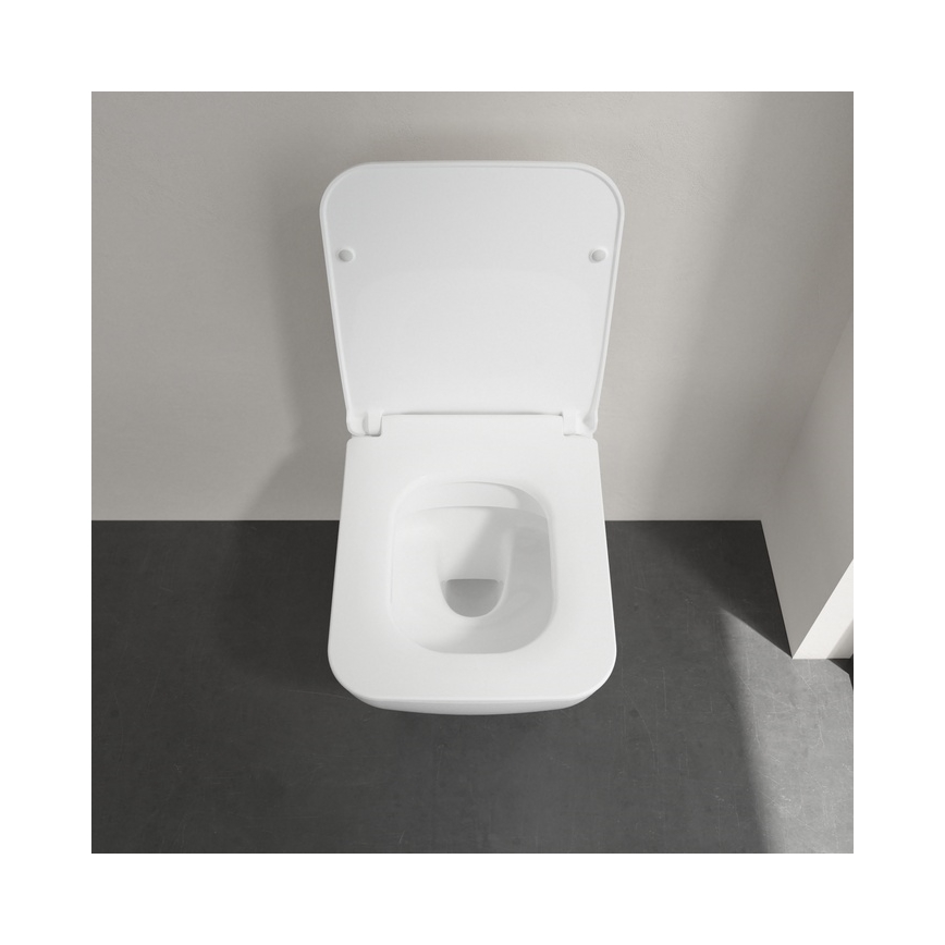 Villeroy & Boch 4611RLR1 - Wisząca miska WC z deską sedesową SoftClose VENTICELLO ceramika/biała