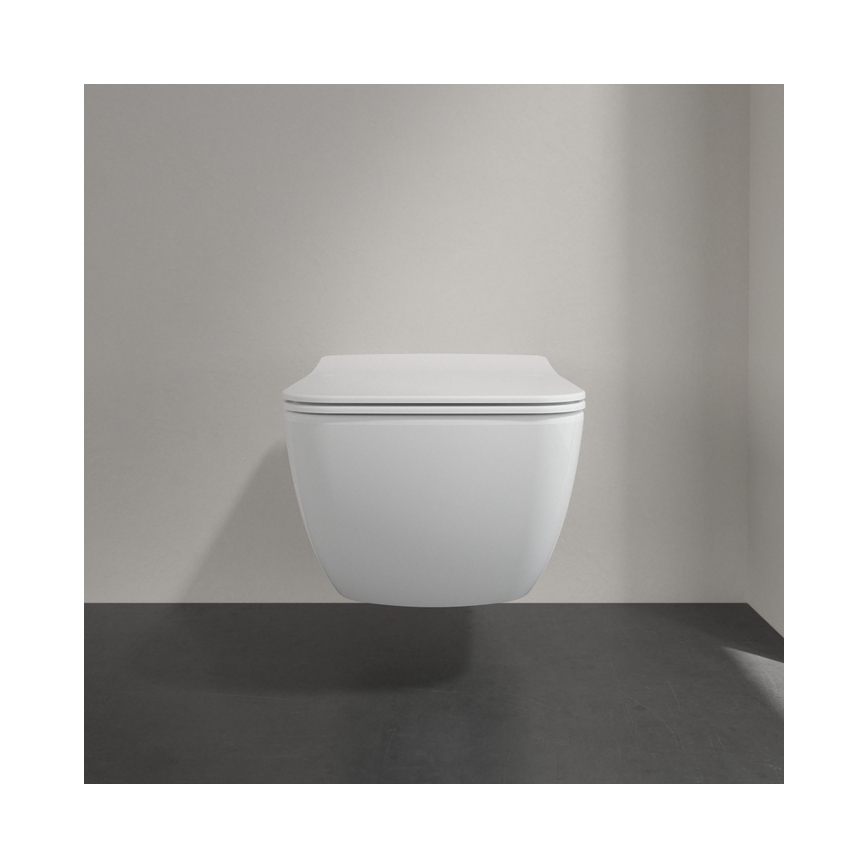 Villeroy & Boch 4611RSR1 - Wisząca miska WC z deską sedesową z funkcją SoftClose VENTICELLO ceramika/biała