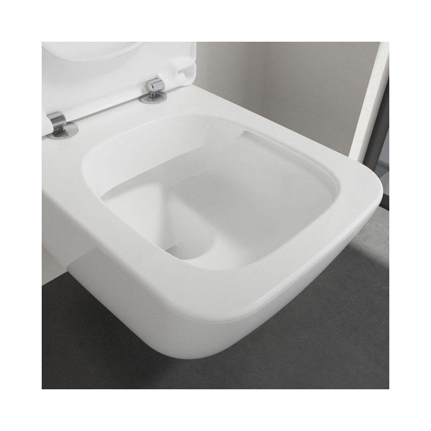 Villeroy & Boch 4611RSR1 - Wisząca miska WC z deską sedesową z funkcją SoftClose VENTICELLO ceramika/biała