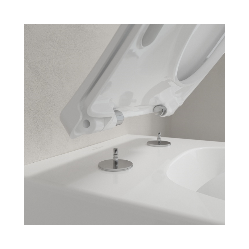 Villeroy & Boch 4611RSR1 - Wisząca miska WC z deską sedesową z funkcją SoftClose VENTICELLO ceramika/biała