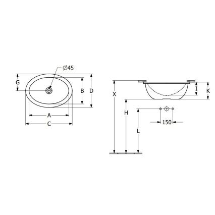 Villeroy & Boch 4A530001 - Umywalka wpuszczana LOOP&FRIENDS 43x29 cm ceramika/biała