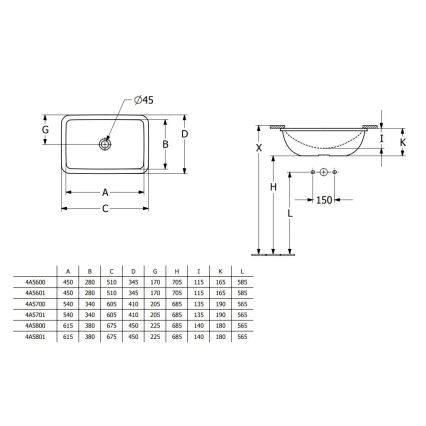 Villeroy & Boch 4A5601R1 - Umywalka wpuszczana LOOP&FRIENDS 45x28 cm ceramika/biała
