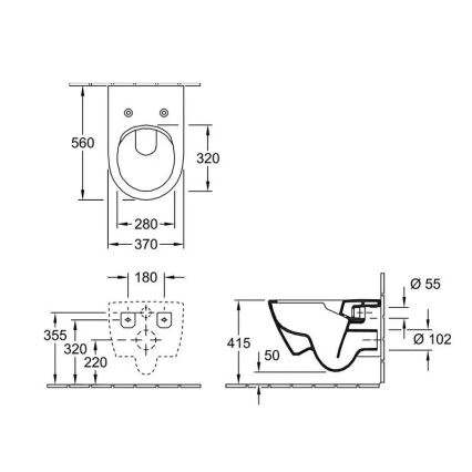 Villeroy & Boch 5614R0AM - Miska WC wisząca SUBWAY 2.0 ceramika/beżowa