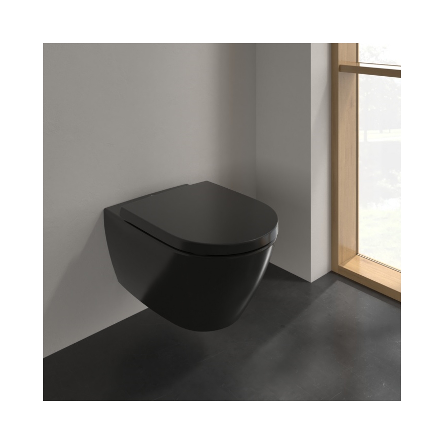 Villeroy & Boch 5614R0R7 - Wisząca miska WC SUBWAY ceramika/czarny