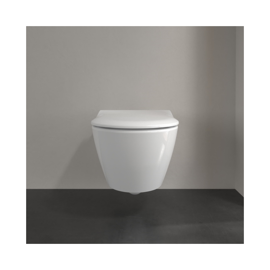 Villeroy & Boch 5614R201 - Wisząca miska WC z deską sedesową SoftClose SUBWAY 2.0, ceramika/biała