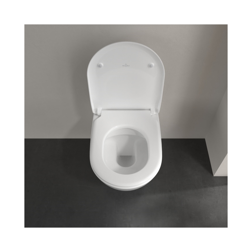 Villeroy & Boch 5614R201 - Wisząca miska WC z deską sedesową SoftClose SUBWAY 2.0, ceramika/biała