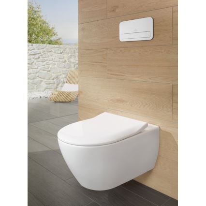 Villeroy & Boch 5614R201 - Wisząca miska WC z deską sedesową SoftClose SUBWAY 2.0, ceramika/biała