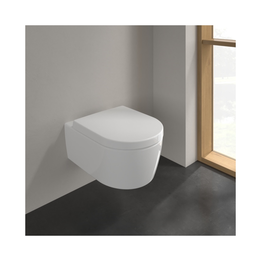 Villeroy & Boch 5656HR01 - Wisząca miska WC AVENTO z wolnoopadającą deską SoftClose, ceramika/biała