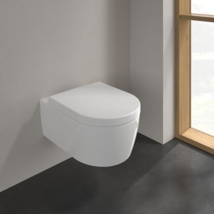 Villeroy & Boch 5656HRR1 - Miska WC podwieszana z deską sedesową SoftClose AVENTO, ceramika/biała
